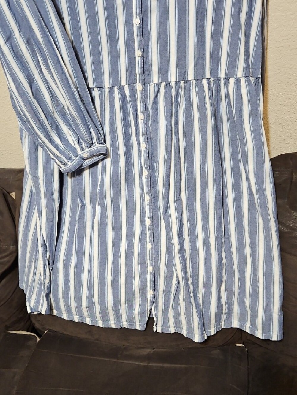 Old Navy Blue and White Striped Midi Dress - Picture 3 of 9
